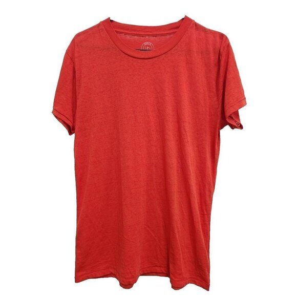 Urban Outfitters Mens T-Shirt Size Small Orange Burnout Crew Neck Short Sleeve - Picture 1 of 8